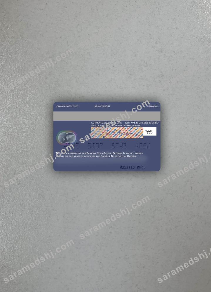 Guyana Bank of Nova Scotia mastercard photolook back